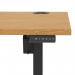 Air Lite 1600 x 800mm Height Adjustable Office Desk Oak Top Cable Ports Black Leg HA03982