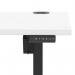Air Lite 1600 x 800mm Height Adjustable Office Desk White Top Cable Ports Black Leg HA03983