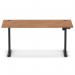 Air Lite 1600 x 800mm Height Adjustable Office Desk Walnut Top Cable Ports Black Leg HA03984