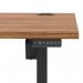 Air Lite 1600 x 800mm Height Adjustable Office Desk Walnut Top Cable Ports Black Leg HA03984
