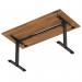 Air Lite 1600 x 800mm Height Adjustable Office Desk Walnut Top Cable Ports Black Leg HA03984