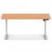 Air Lite 1600 x 800mm Height Adjustable Office Desk Beech Top Cable Ports Silver Leg HA03985