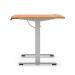Air Lite 1600 x 800mm Height Adjustable Office Desk Beech Top Cable Ports Silver Leg HA03985
