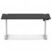 Air Lite 1600 x 800mm Height Adjustable Office Desk Black Top Cable Ports Silver Leg HA03986