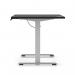 Air Lite 1600 x 800mm Height Adjustable Office Desk Black Top Cable Ports Silver Leg HA03986