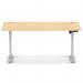 Air Lite 1600 x 800mm Height Adjustable Office Desk Maple Top Cable Ports Silver Leg HA03988
