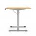 Air Lite 1600 x 800mm Height Adjustable Office Desk Maple Top Cable Ports Silver Leg HA03988