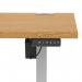 Air Lite 1600 x 800mm Height Adjustable Office Desk Oak Top Cable Ports Silver Leg HA03989