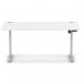 Air Lite 1600 x 800mm Height Adjustable Office Desk White Top Cable Ports Silver Leg HA03990