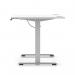 Air Lite 1600 x 800mm Height Adjustable Office Desk White Top Cable Ports Silver Leg HA03990
