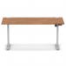 Air Lite 1600 x 800mm Height Adjustable Office Desk Walnut Top Cable Ports Silver Leg HA03991