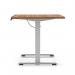 Air Lite 1600 x 800mm Height Adjustable Office Desk Walnut Top Cable Ports Silver Leg HA03991
