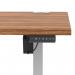 Air Lite 1600 x 800mm Height Adjustable Office Desk Walnut Top Cable Ports Silver Leg HA03991