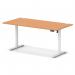 Air Lite 1600 x 800mm Height Adjustable Office Desk Beech Top Cable Ports White Leg HA03992