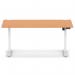 Air Lite 1600 x 800mm Height Adjustable Office Desk Beech Top Cable Ports White Leg HA03992