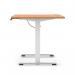 Air Lite 1600 x 800mm Height Adjustable Office Desk Beech Top Cable Ports White Leg HA03992