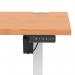 Air Lite 1600 x 800mm Height Adjustable Office Desk Beech Top Cable Ports White Leg HA03992