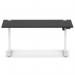 Air Lite 1600 x 800mm Height Adjustable Office Desk Black Top Cable Ports White Leg HA03993