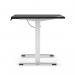 Air Lite 1600 x 800mm Height Adjustable Office Desk Black Top Cable Ports White Leg HA03993