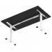 Air Lite 1600 x 800mm Height Adjustable Office Desk Black Top Cable Ports White Leg HA03993
