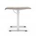 Air Lite 1600 x 800mm Height Adjustable Office Desk Grey Oak Top Cable Ports White Leg HA03994