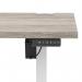 Air Lite 1600 x 800mm Height Adjustable Office Desk Grey Oak Top Cable Ports White Leg HA03994