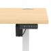 Air Lite 1600 x 800mm Height Adjustable Office Desk Maple Top Cable Ports White Leg HA03995