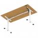 Air Lite 1600 x 800mm Height Adjustable Office Desk Oak Top Cable Ports White Leg HA03996