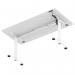 Air Lite 1600 x 800mm Height Adjustable Office Desk White Top Cable Ports White Leg HA03997