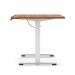 Air Lite 1600 x 800mm Height Adjustable Office Desk Walnut Top Cable Ports White Leg HA03998