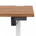 Air Lite 1600 x 800mm Height Adjustable Office Desk Walnut Top Cable Ports White Leg HA03998