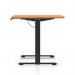 Air Lite 1200 x 800mm Scalloped Edge Height Adjustable Office Desk Beech Top Black Leg HA03999