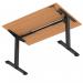 Air Lite 1200 x 800mm Scalloped Edge Height Adjustable Office Desk Beech Top Black Leg HA03999