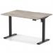 Air Lite 1200 x 800mm Scalloped Edge Height Adjustable Office Desk Grey Oak Top Black Leg HA04000