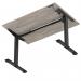 Air Lite 1200 x 800mm Scalloped Edge Height Adjustable Office Desk Grey Oak Top Black Leg HA04000