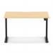 Air Lite 1200 x 800mm Scalloped Edge Height Adjustable Office Desk Maple Top Black Leg HA04001