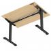 Air Lite 1200 x 800mm Scalloped Edge Height Adjustable Office Desk Maple Top Black Leg HA04001