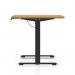 Air Lite 1200 x 800mm Scalloped Edge Height Adjustable Office Desk Oak Top Black Leg HA04002