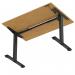 Air Lite 1200 x 800mm Scalloped Edge Height Adjustable Office Desk Oak Top Black Leg HA04002