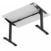 Air Lite 1200 x 800mm Scalloped Edge Height Adjustable Office Desk White Top Black Leg HA04003