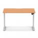 Air Lite 1200 x 800mm Scalloped Edge Height Adjustable Office Desk Beech Top Silver Leg HA04005