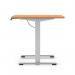 Air Lite 1200 x 800mm Scalloped Edge Height Adjustable Office Desk Beech Top Silver Leg HA04005