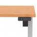 Air Lite 1200 x 800mm Scalloped Edge Height Adjustable Office Desk Beech Top Silver Leg HA04005