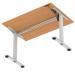 Air Lite 1200 x 800mm Scalloped Edge Height Adjustable Office Desk Beech Top Silver Leg HA04005