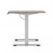 Air Lite 1200 x 800mm Scalloped Edge Height Adjustable Office Desk Grey Oak Top Silver Leg HA04006