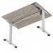 Air Lite 1200 x 800mm Scalloped Edge Height Adjustable Office Desk Grey Oak Top Silver Leg HA04006