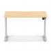 Air Lite 1200 x 800mm Scalloped Edge Height Adjustable Office Desk Maple Top Silver Leg HA04007