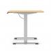 Air Lite 1200 x 800mm Scalloped Edge Height Adjustable Office Desk Maple Top Silver Leg HA04007