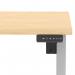 Air Lite 1200 x 800mm Scalloped Edge Height Adjustable Office Desk Maple Top Silver Leg HA04007