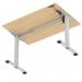Air Lite 1200 x 800mm Scalloped Edge Height Adjustable Office Desk Maple Top Silver Leg HA04007